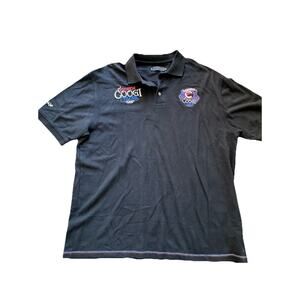 Coogi Polo Shirt Adult 2XL Black Short Sleeve‎ Embroidered Colorful Pima Cotton